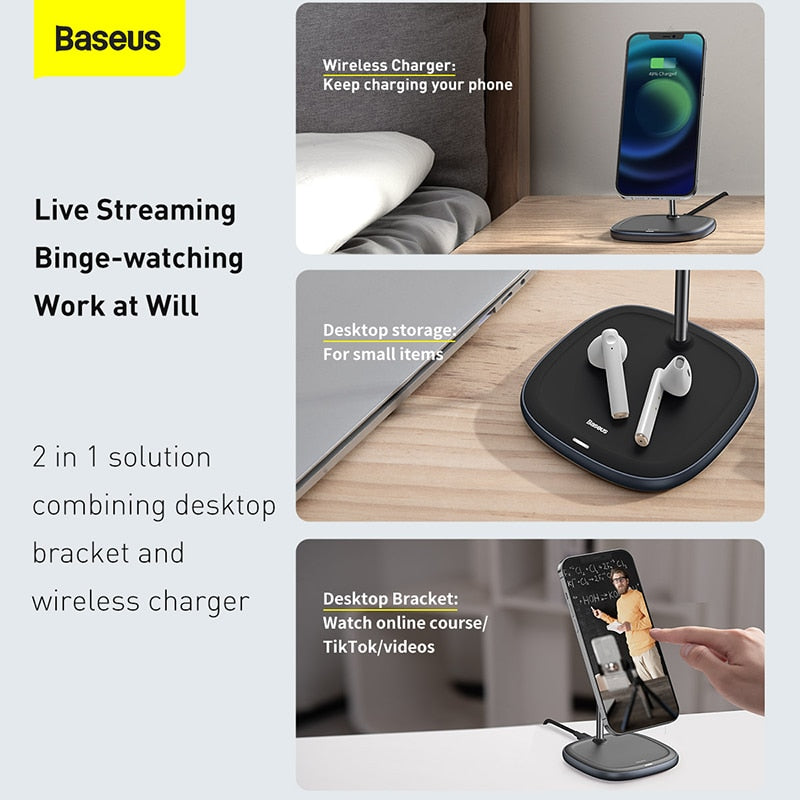 Magnetic Desk Stand & Wireless Charger